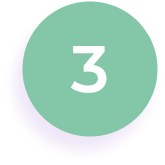Green circle with the number three inside.
